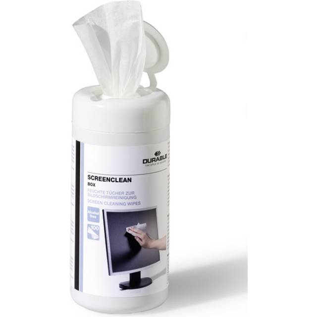 Durable Screenclean Wet Wipes Alcohol Free Bio-degradable White Pk 100