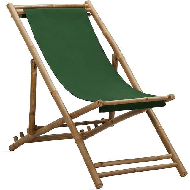 Vidaxl - Deck Chair Bamboo and Canvas Dark Grey