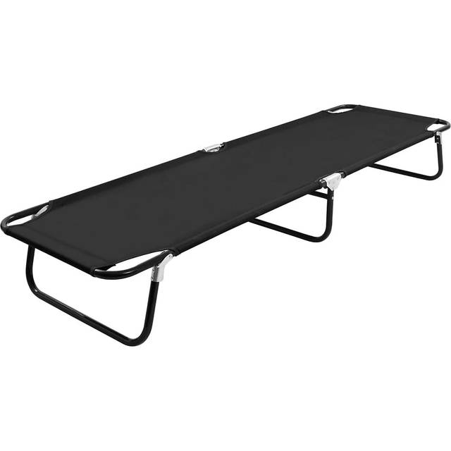 vidaXL Folding Sun Lounger Red Steel
