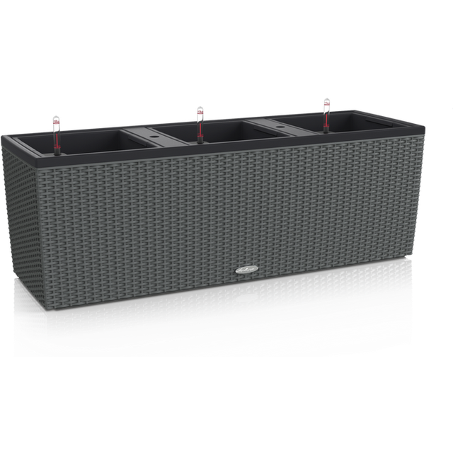 (White, H34 L100 W32) LECHUZA TRIO Cottage Trough Poly Resin Self-watering Planter
