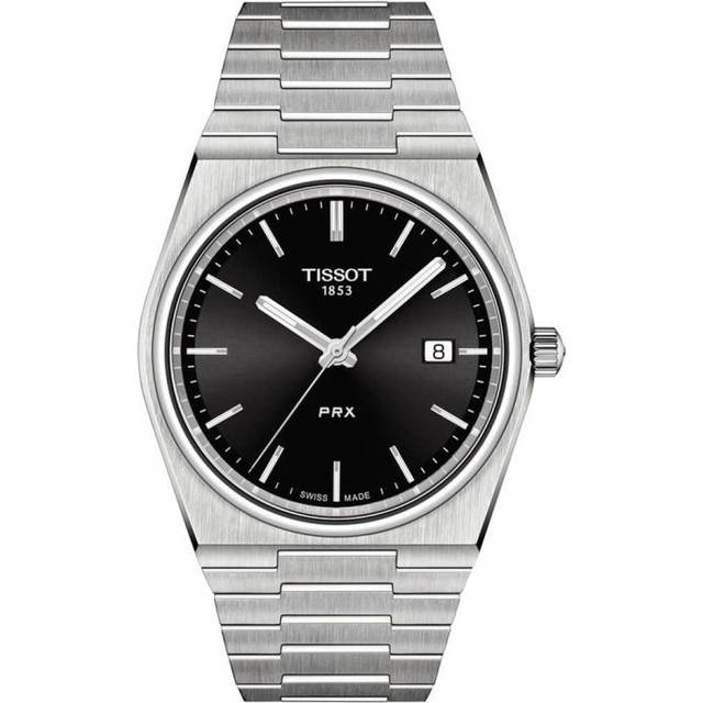 Tissot - PRX Stainless Steel Bracelet Black Dial Mens Watch - One Size
