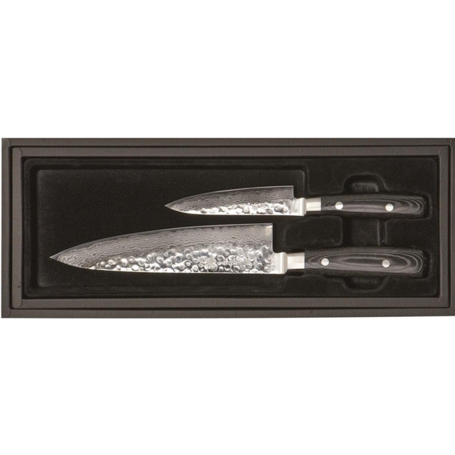 ZEN 2-del Kockkniv 20 cm & Allkniv 12 cm - Stål och svart