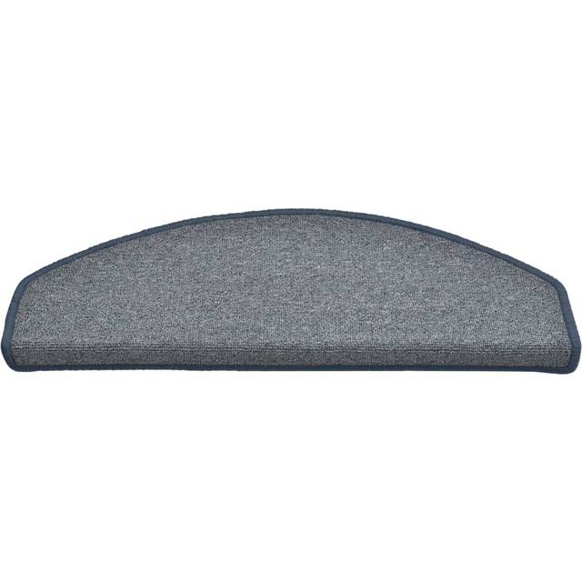 vidaXL Carpet Stair Treads 15 pcs Light Grey and Blue 65x24x4 cm
