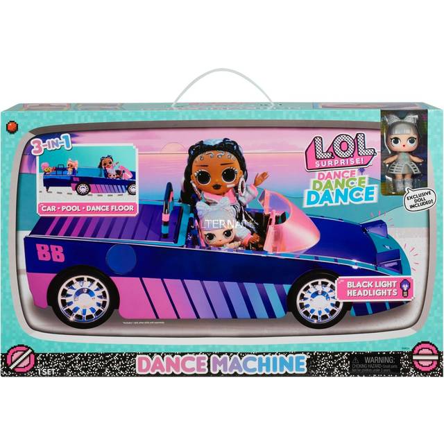 LOL Surprise Dance Machine Car with Exclusive Doll, Surprise Pool, Dance Floor & Magic Blacklight - Multicolour Doll Car, for Girls Ages 4+