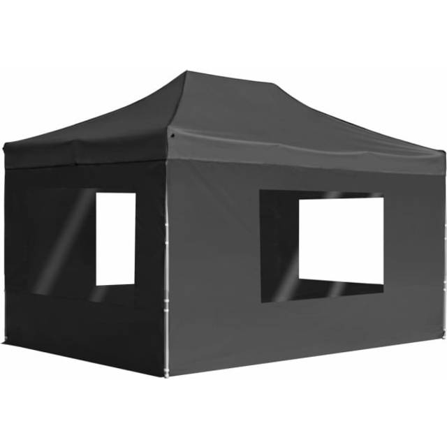 vidaXL Professional Folding Party Tent with Walls Aluminium 4.5x3 m White