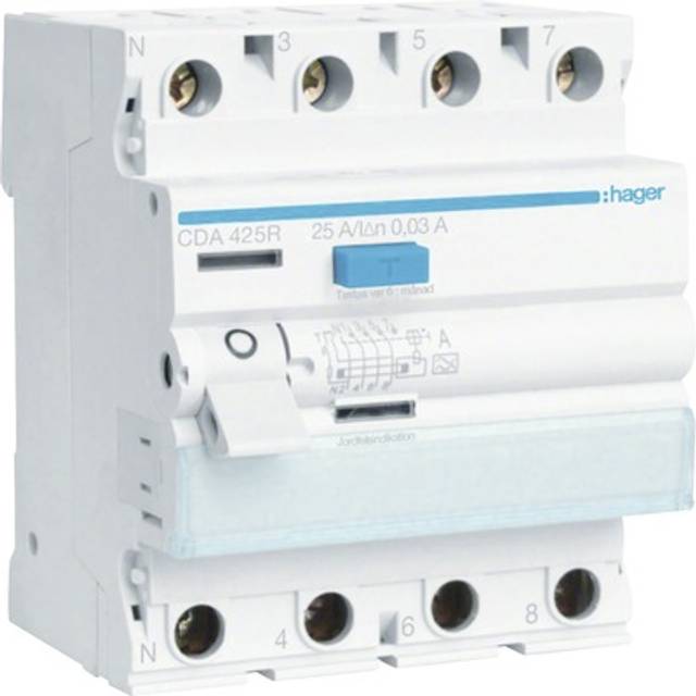 Hager CDA440R Jordfelsbrytare 4-polig, 30mA, A 40A