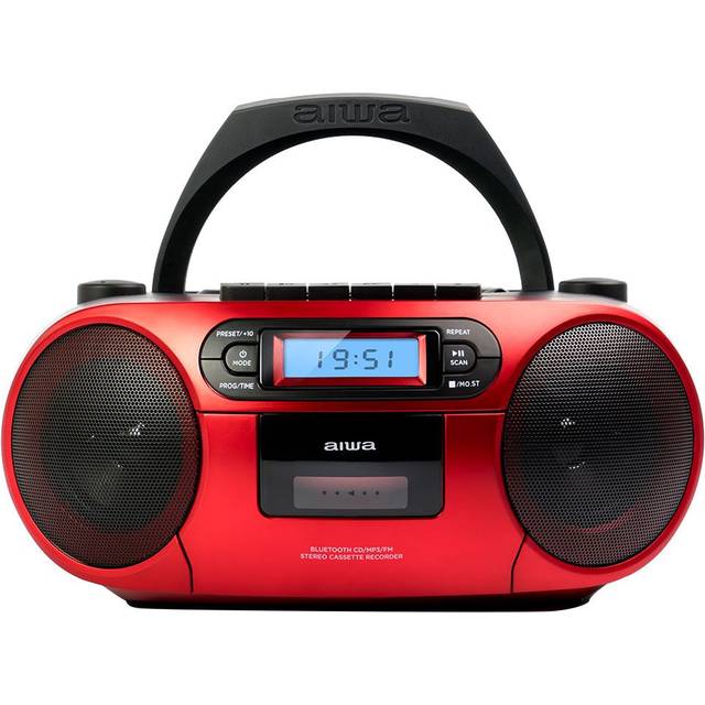 Aiwa BBTC-550BK bärbar radio med CD, Bluetooth och USB, inspelare färg: Metallisk grå
