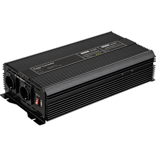 Goobay Inverter till bil 12V till 230V, 3000W/6000W Modifierad Sinus