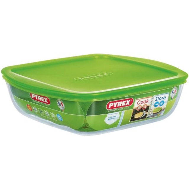 Hermetic Lunch Box Pyrex C&S Transparent Borosilicate Glass/14 x 12 x 14 cm