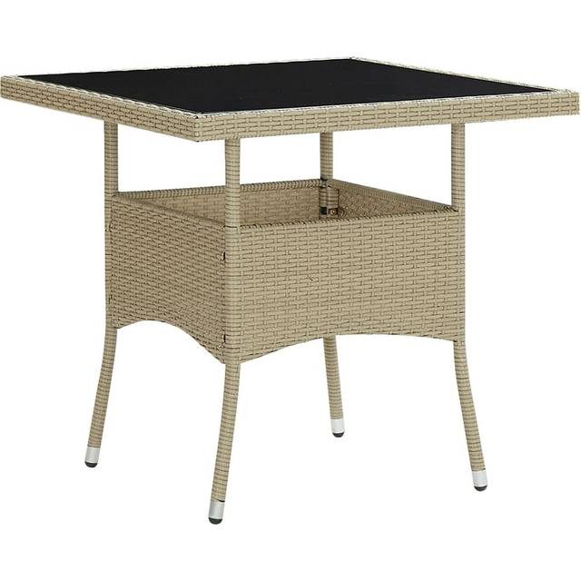 vidaXL Garden Dining Table Brown Poly Rattan