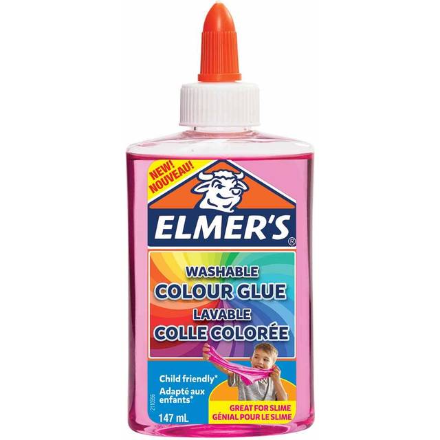 ElmerÃ¢ÃÃs Translucent Colour PVA Glue | Pink | 147 ml | Washable | Great for Making Slime | 1 Count