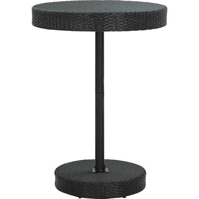 Trädgårdsbord svart 75,5x106 cm konstrotting