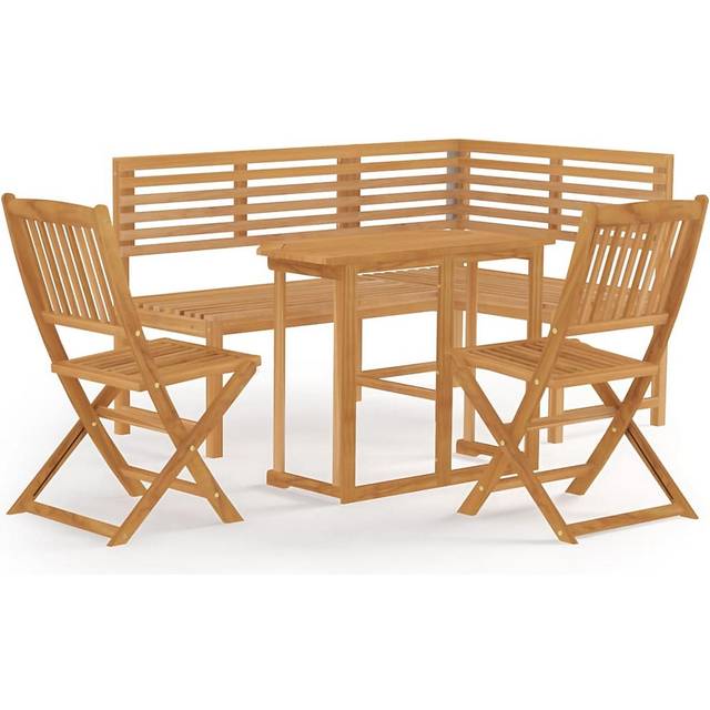 Vidaxl 4 Piece Bistro Set Solid Acacia Wood Grey