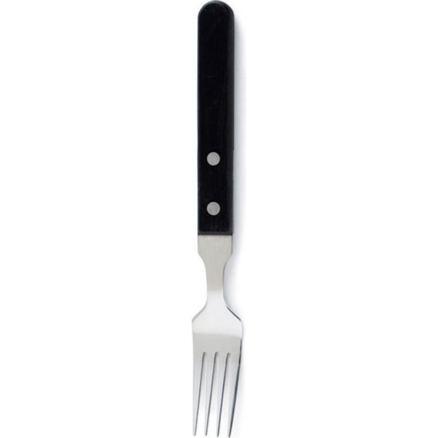 18/10 Stainless Steel (Black Handle) Black Handled Steak/Pizza Fork (1 x 12)