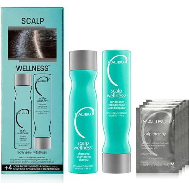 Malibu C Scalp Wellness Collection - Nourishing Dry Scalp Hair Care Set - Contains Scalp Remedy & Shampoo Conditioner Duo for Total Scalp Rejuvenation