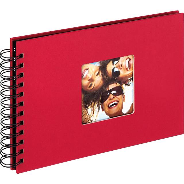 Walther design SA-109-K Fun Trend high quality wire-o bound album with die cut for your personal picture, 9 x 6.7 inch (23 x 17 cm), 40 black pages,