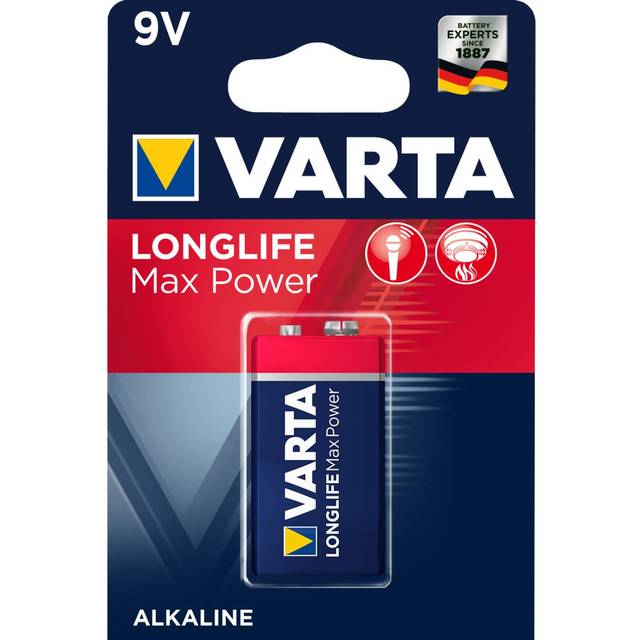 Varta LONGLIFE Max Power 9V Bli 1 Batteri 9 V Alkaliskt 640 mAh 9 V 1 st