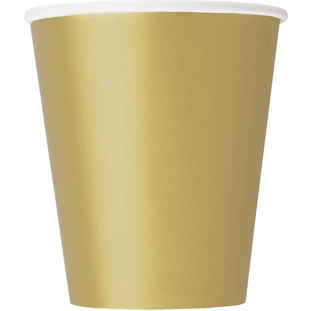 goldene Pappbecher 8er Pack, 270ml, einfarbige Partybecher für Vieles