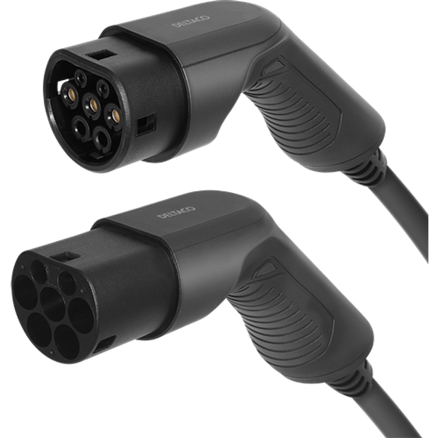 DELTACO e-Charge, cable type 2 - type 2, 1 phase, 32A, 5M