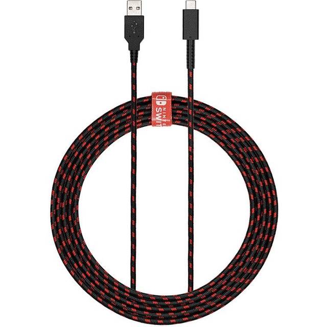 PDP Gaming Charge Cable | 8 Feet USB C laddningssystem: Svart, Nintendo Switch