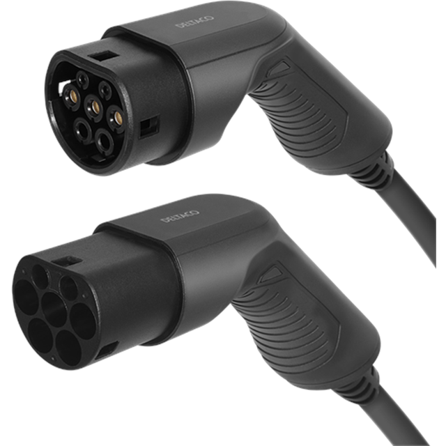 Elbil typ 2 laddkabel, 1-fas (32 A/7,6 kW) | 3 meter