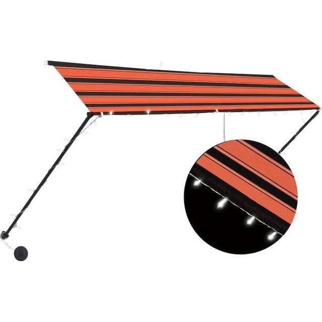 Retractable Awning with led 300x150 cm Cream Vidaxl