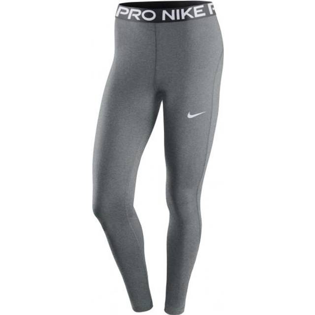 Nike Pro Women's Mid-Rise Mesh-Panelled Leggings - Grey - Polyester/Elastane - M (UK 12&#x2013;14)