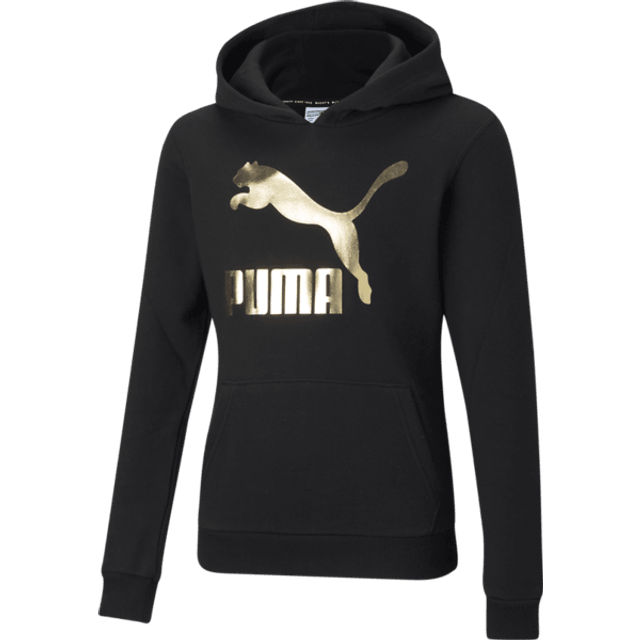 Puma Hoodie - Classics - Svart m. Guld Logo - Puma - 6 år (116) - Hoodie