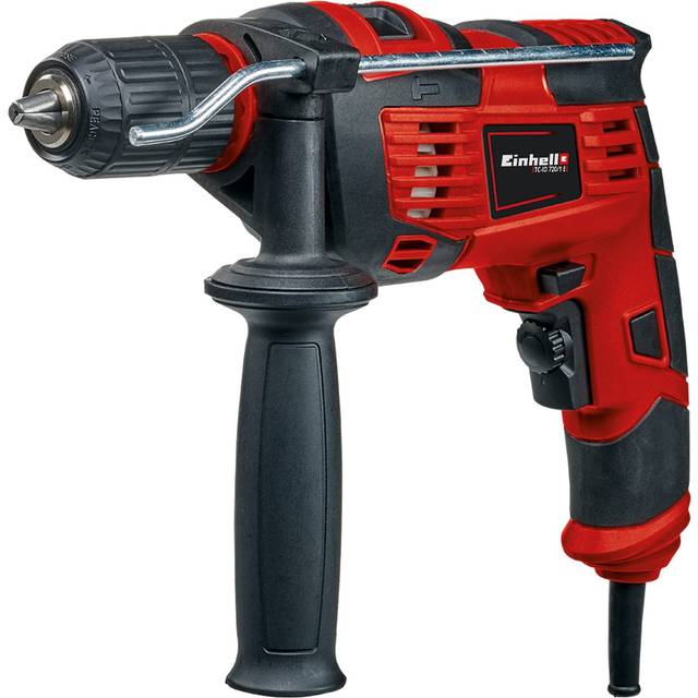 Einhell Slagborrmaskin TC-ID 720/1 E (borrning/slagborrning, 13 mm snabbchuck, varvtalselektronik, höger- och vänsterkörning, kontinuerlig låsning, extra handtag)