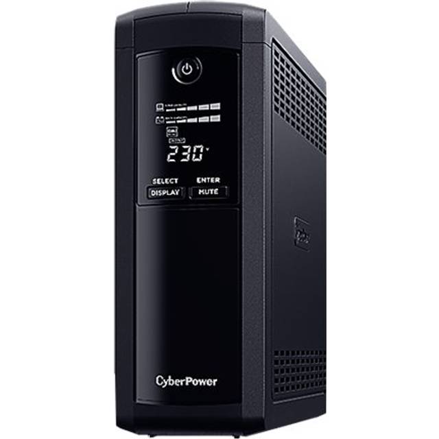 CyberPower Value Pro VP1600ELCD - UPS - AC 230 V - 960 Watt - 1600 VA - 1-fas - 9 Ah - RS-232, USB - utgångskontakter: 4 - svart