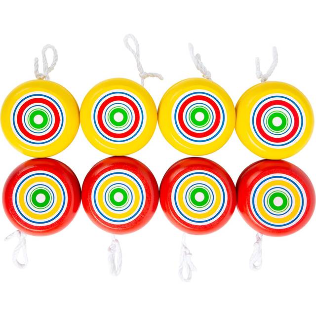 Small Foot 2935 Yo Yellow & Red Wooden Playing Classic for Motor Skill 8 Pieces for Large and Small Toys, Yellow/Red