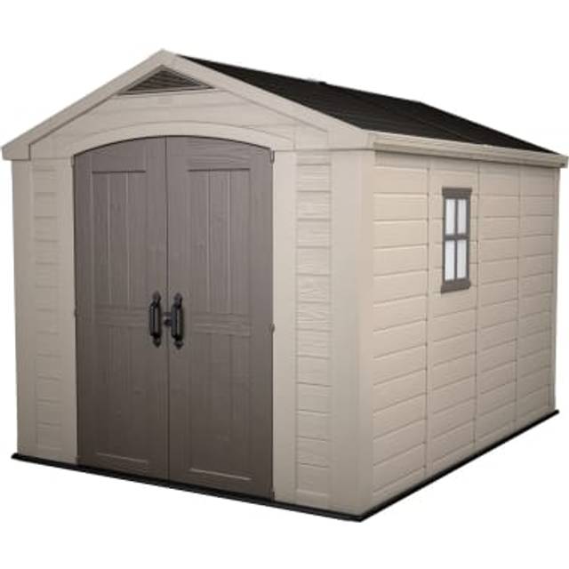 Keter Factor 8 x 11ft Beige Outdoor Resin Garden Storage Shed - Cream