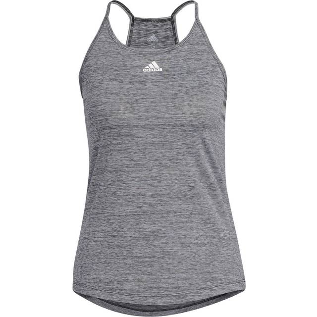 Ladies adidas vest tank top sleeveless t-shirt fitness gym sports grey med bnwts