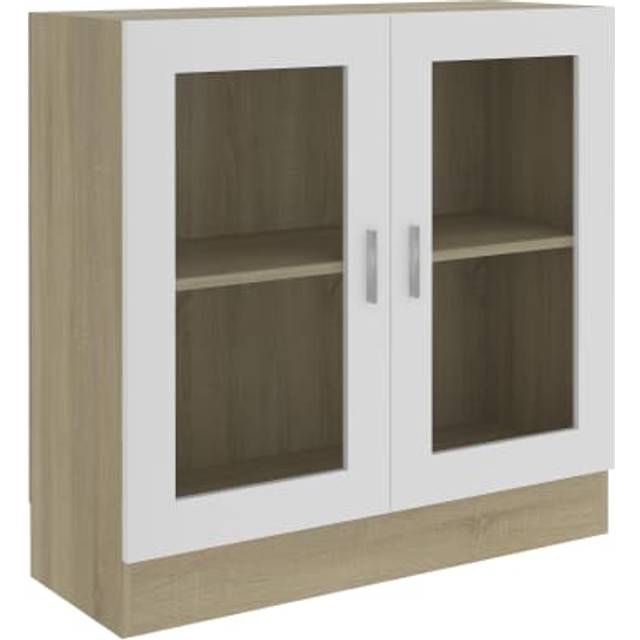 vidaXL Vitrine Cabinet Concrete Grey 82.5x30.5x80 cm Engineered Wood