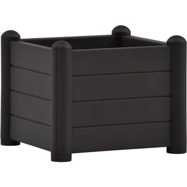 vidaXL Upphöjd odlingslåda PP mocka 43x43x35 cm