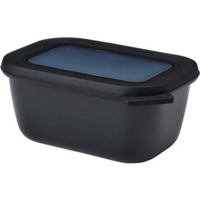 Mepal Cirqula Multi Bowl Rectangular 750 ml Nordic Black-Food Storage Box-Stackable-Dishwasher Safe, Polypropylene