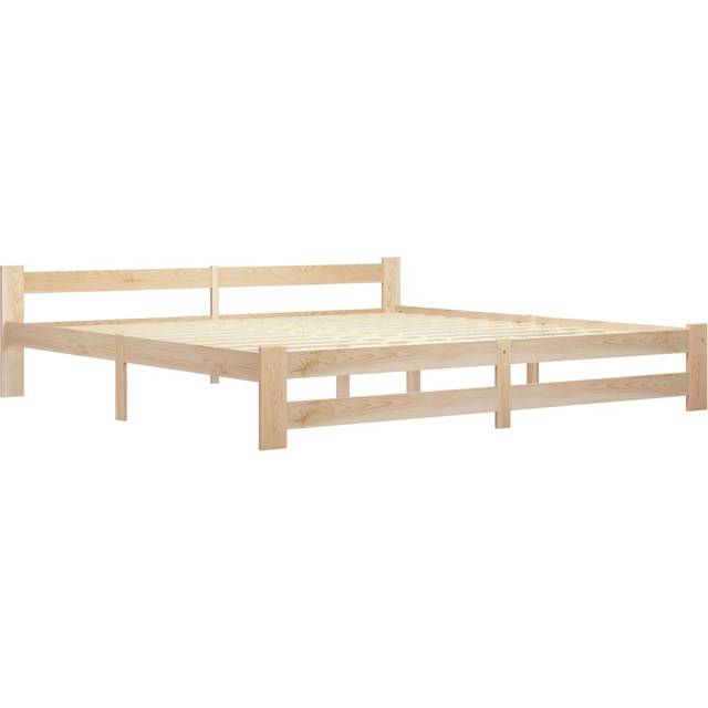 vidaXL Bed Frame without Mattress Solid Pine Wood 200x200 cm - Brown