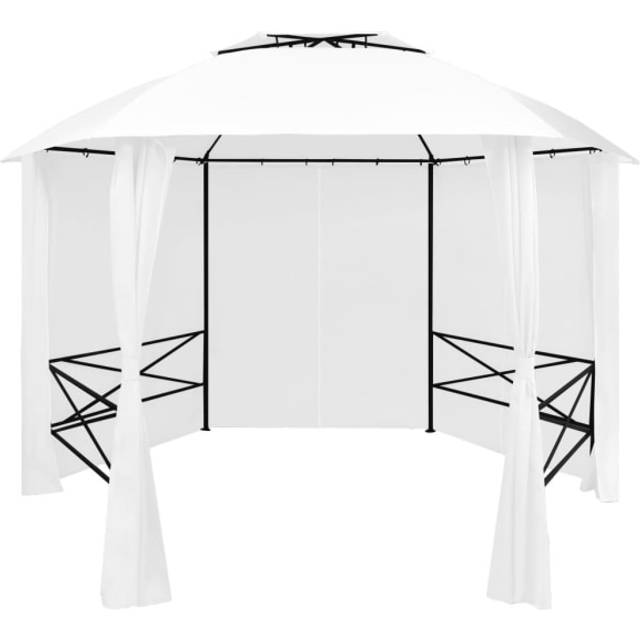 vidaXL Garden Marquee with Curtains 360x312x265 cm White 180 g/m²