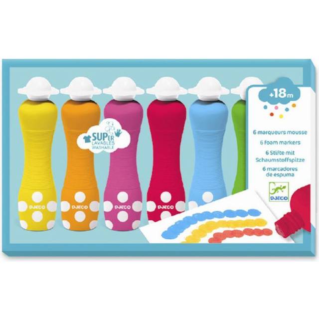 6 Foam Markers by DJECO white