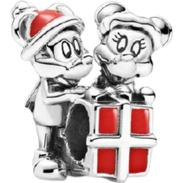 Pandora Charm - Disney Mickey, Minnie and gift box - 799194C01 - rot