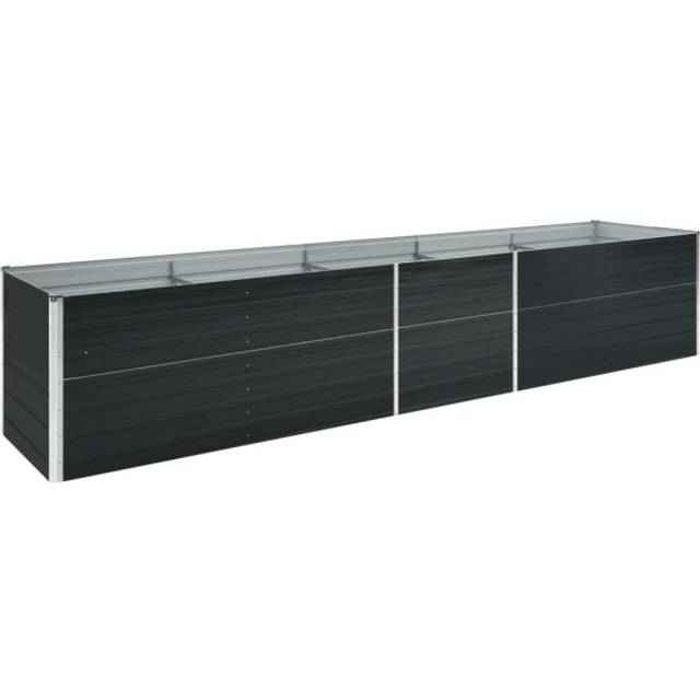 vidaXL Garden Raised Bed Galvanised Steel 400x80x45 cm Green