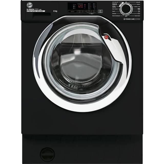 Hoover Integrated H-WASH 300 LITE Black-Chrome / 8 kg Built-In Washing Machine