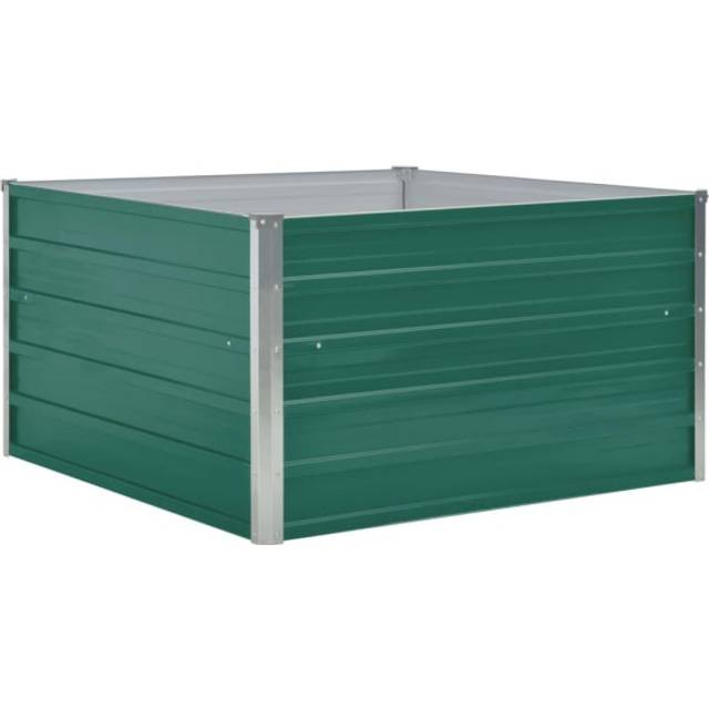 Odlingslåda 100x100x45 cm galvaniserat stål grå