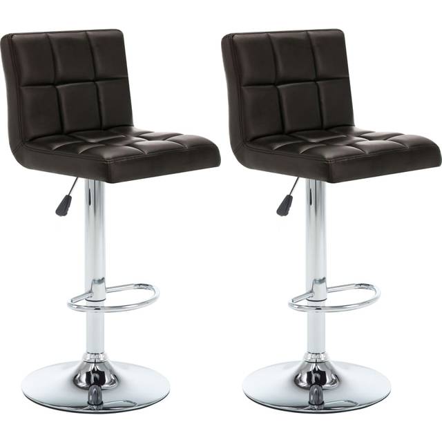 vidaXL Bar Stools 2 pcs Black Faux Leather