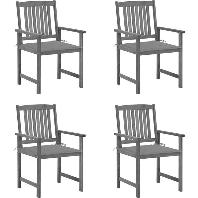vidaXL Garden Chairs 4 pcs Solid Acacia Wood Grey