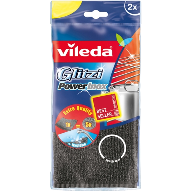Skrubbsvamp av metall Glitzi Power Inox 2-pack