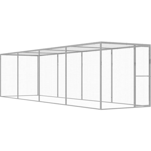 vidaXL Cat Cage 6x1.5x1.5 m Galvanised Steel - Silver