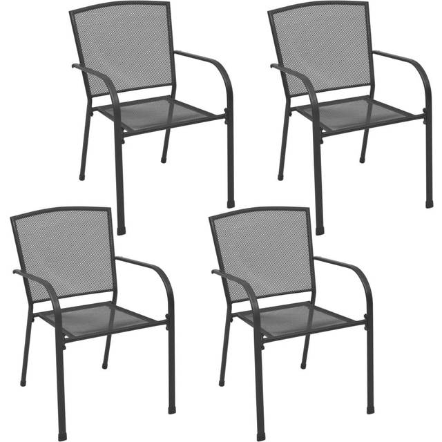 Outdoor Chairs 4 pcs Mesh Design Anthracite Steel Vidaxl