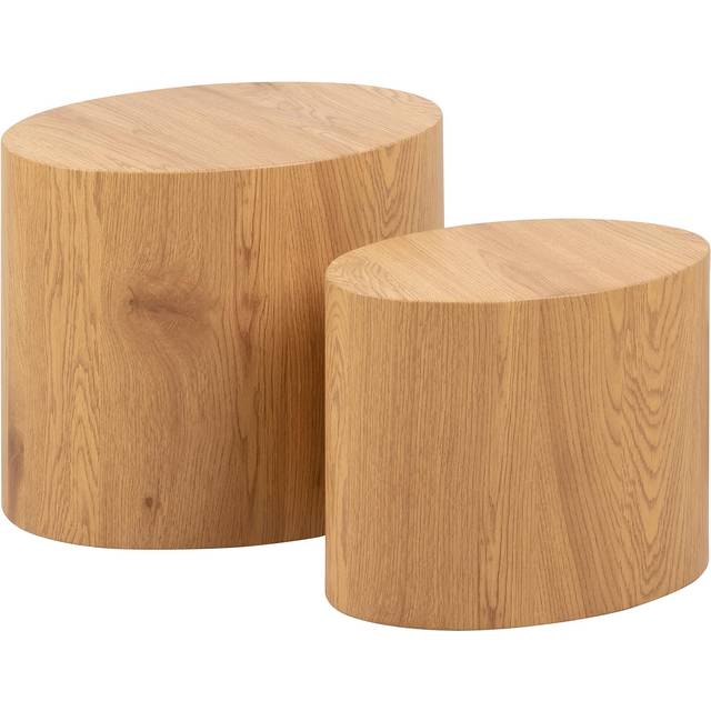 Florence Mice White Oval Coffee Table Set of 2 - Furniture To Go - 40 x 33 x 48cm