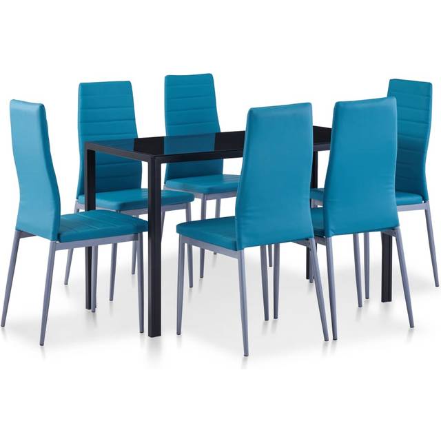 Matbord och stolar 7 delar vinröd